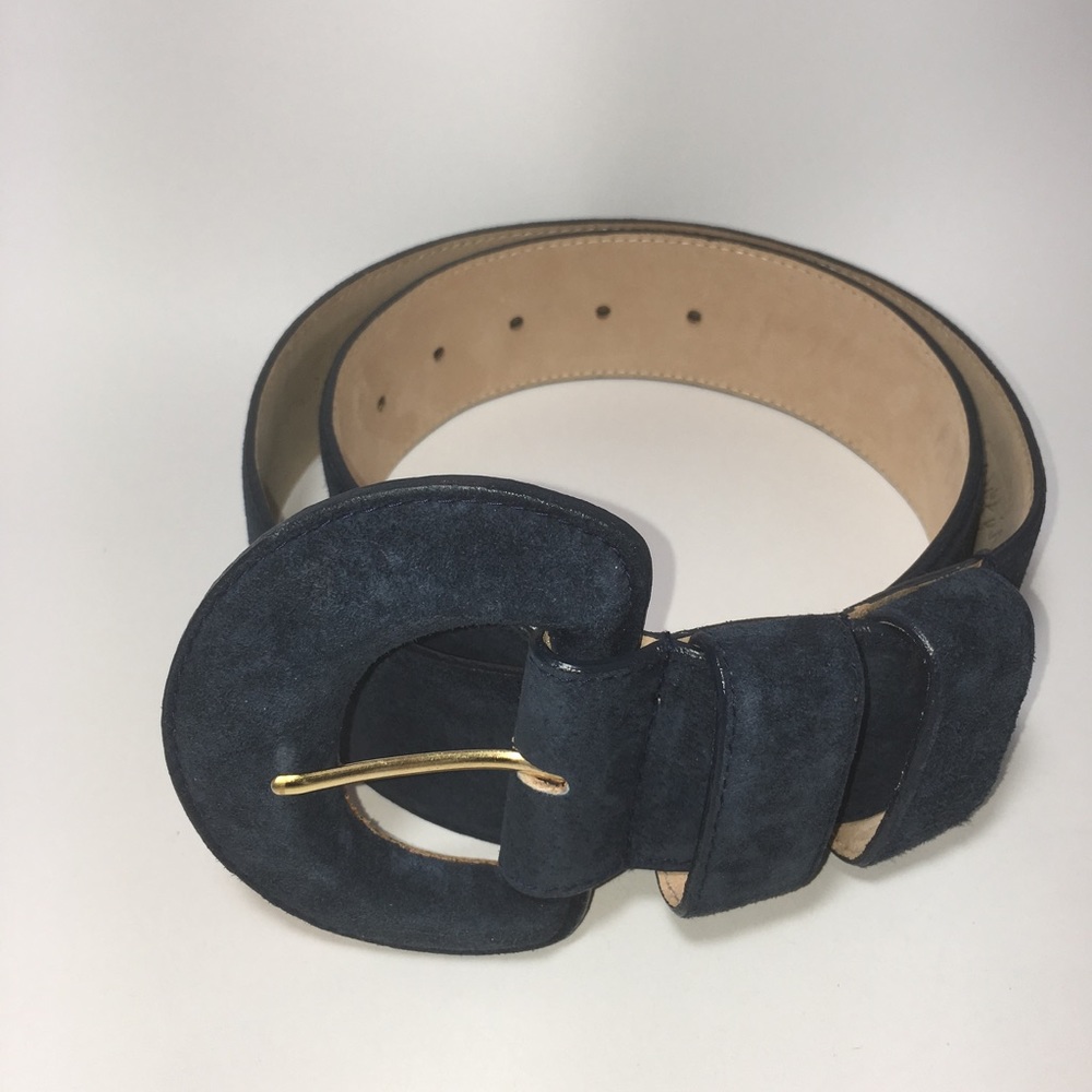Lord & Taylor Large Navy Blue Suede Belt *New*